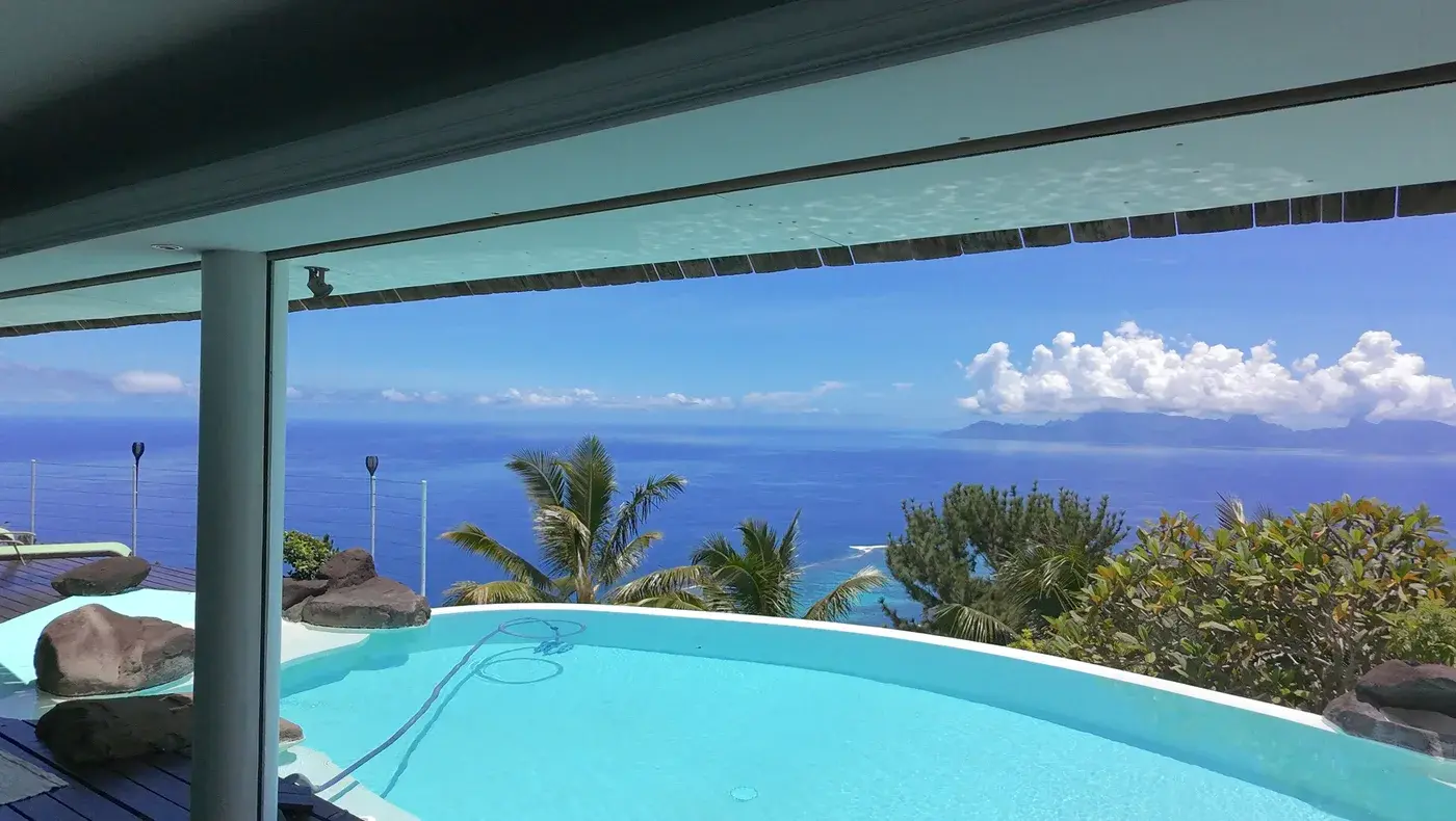 Pool with turquoise waters and tropical surroundings